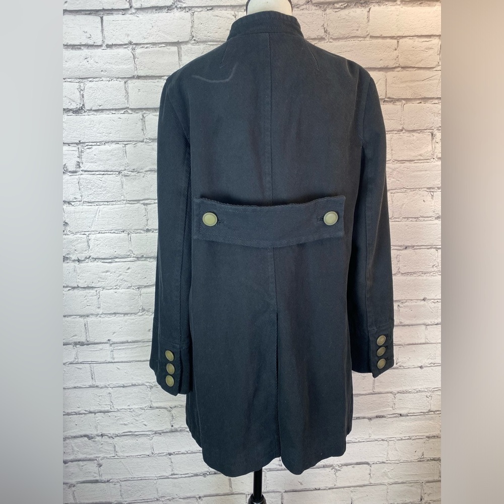 Marc Jacobs size Large Black Corduroy Coat Vintage Double Breasted Military EUC - Picture 6 of 13